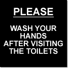 aluminium now wash your hands sign