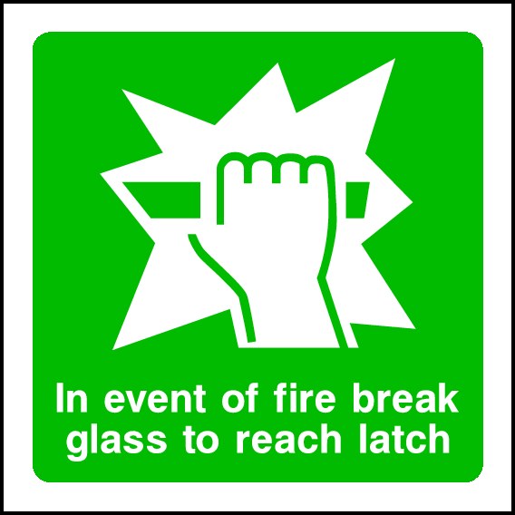 In Event Of Fire Break Signs and Stickers