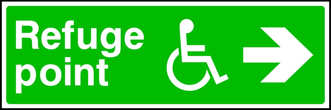 Disabled Refuge Point Signs and Stickers