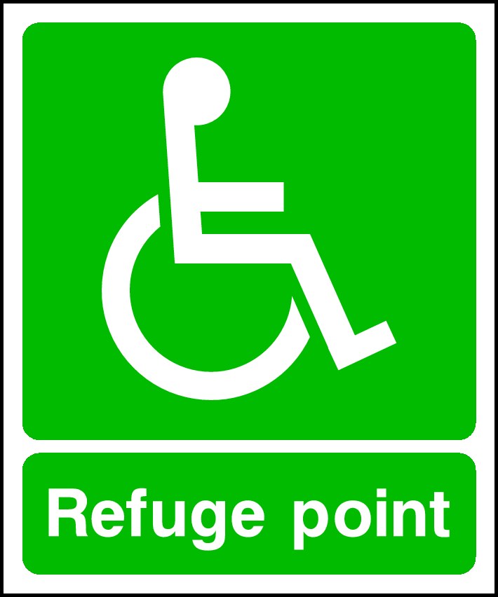 Disabled Refuge Point Signs and Stickers