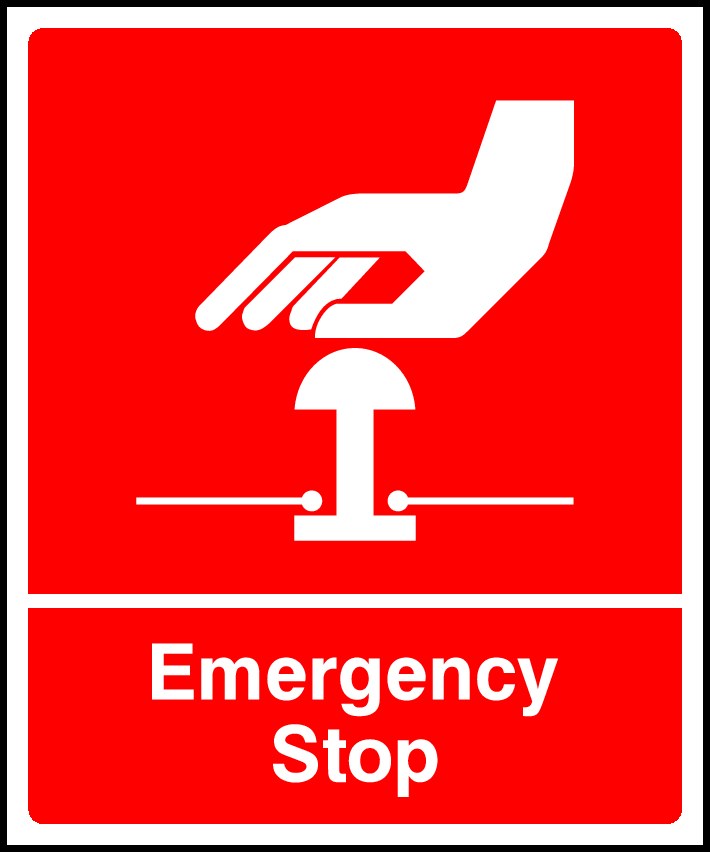 Emergency Stop Signs and Stickers