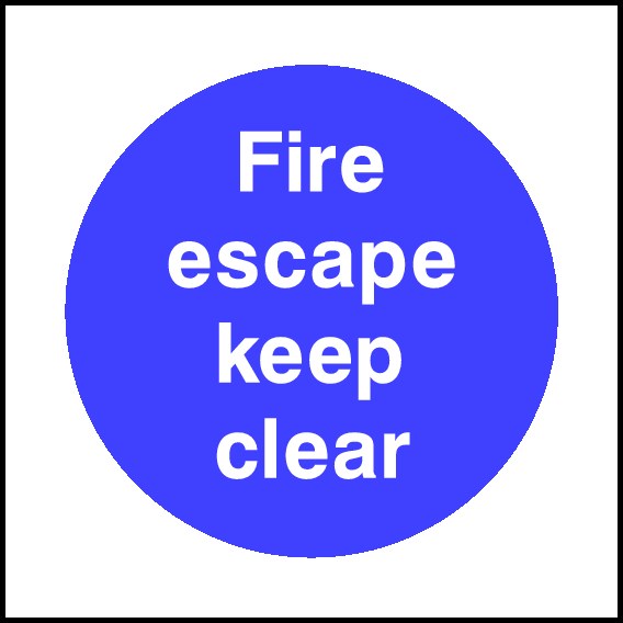 Fire Escape Keep Clear Signs and Stickers
