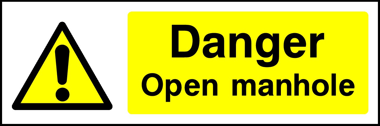 Open Manhole Signs and Stickers