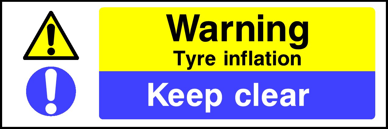 Tyre Inflation Keep Clear Signs and Stickers