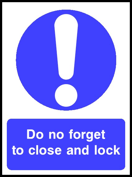 Close And Lock Signs and Stickers