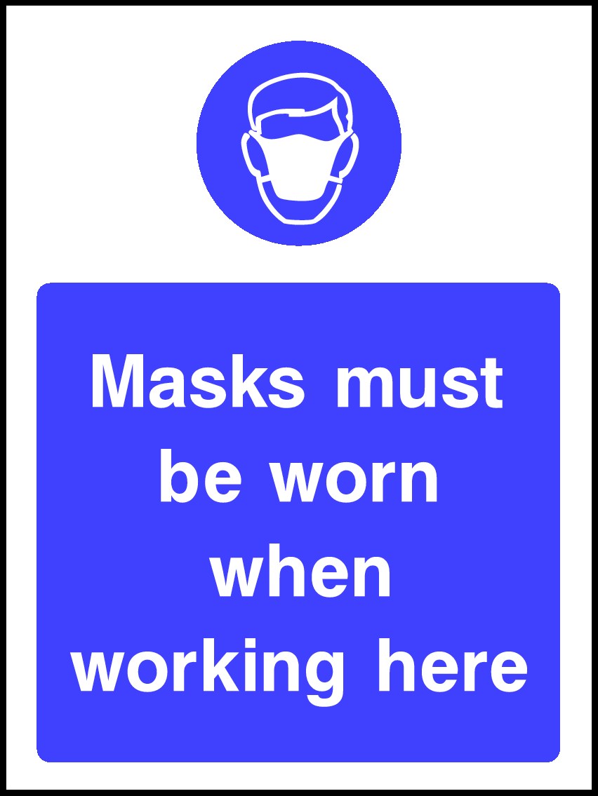 Masks Must Be Worn Signs and Stickers