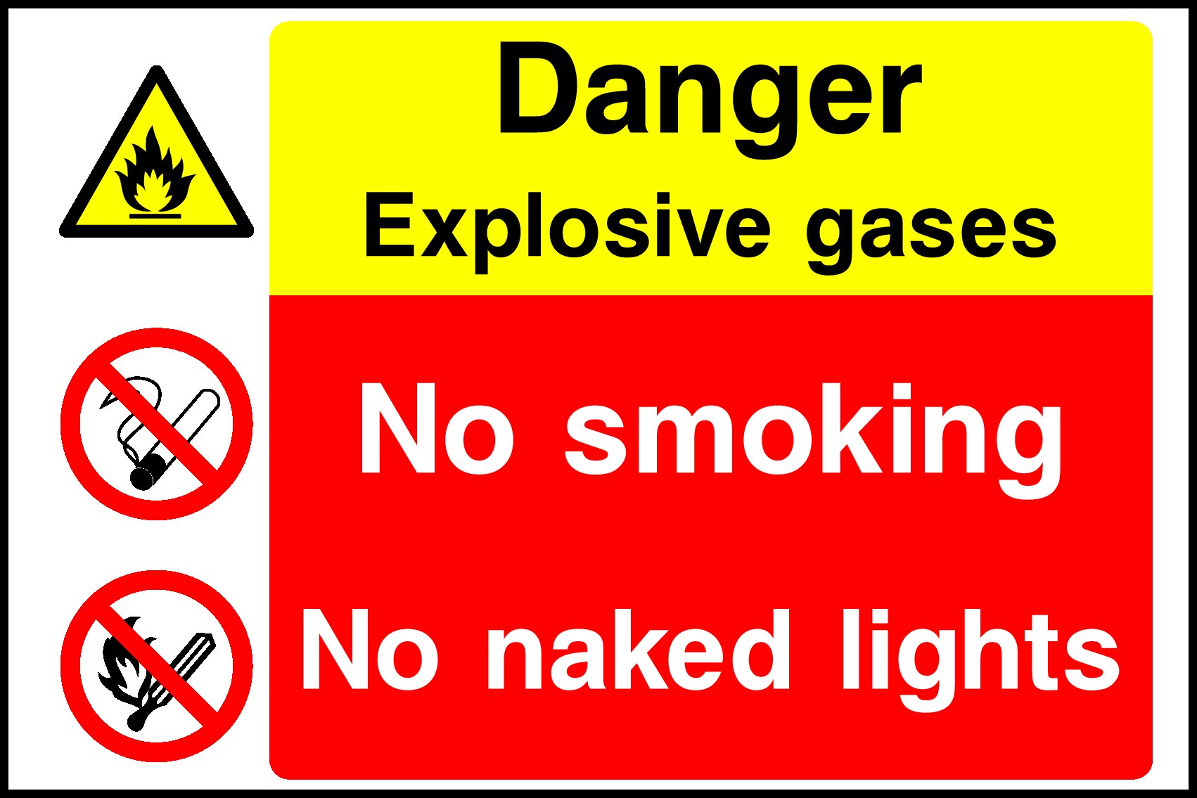 Explosive Gases Signs and Stickers