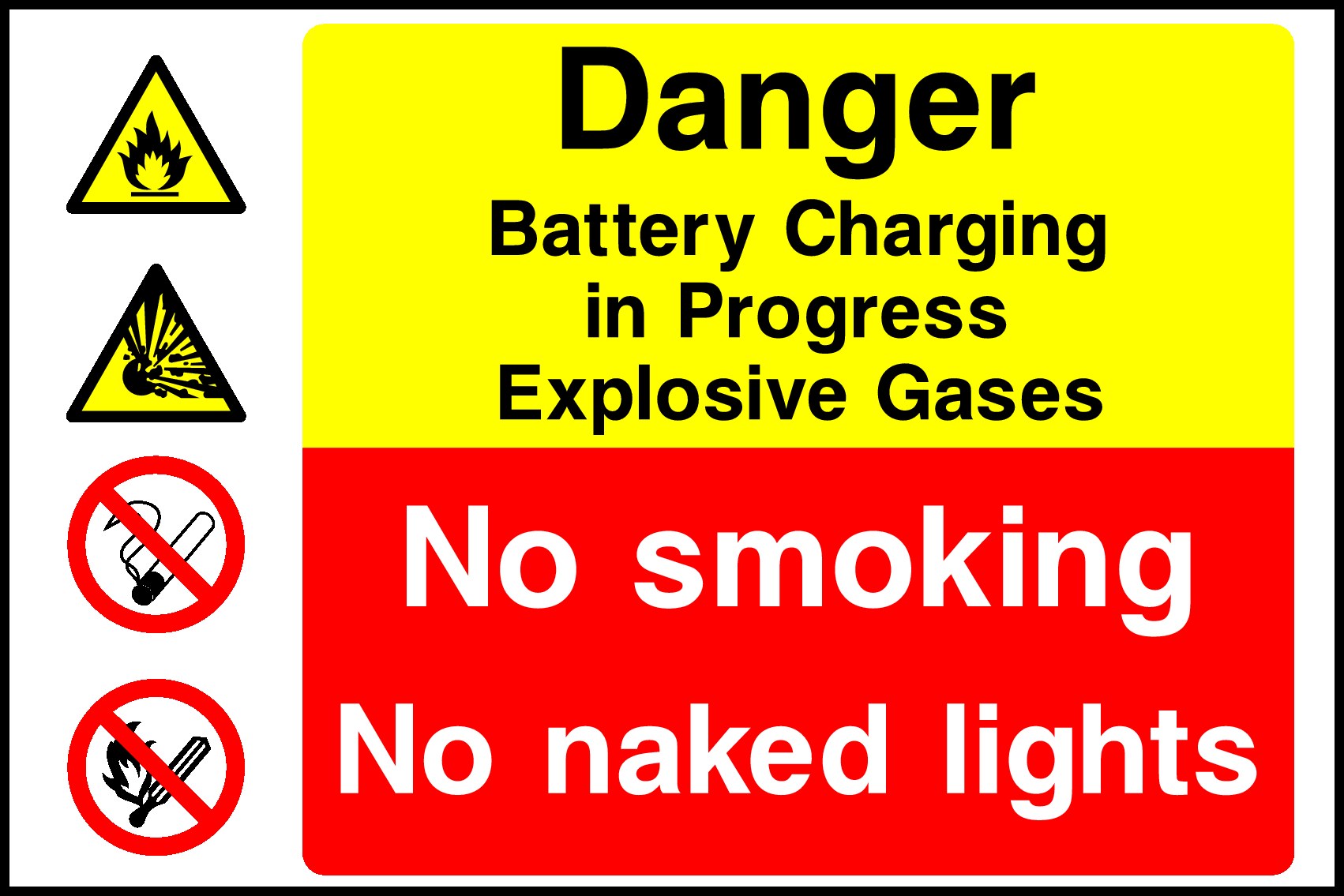 Danger Battery Charging Signs and Stickers