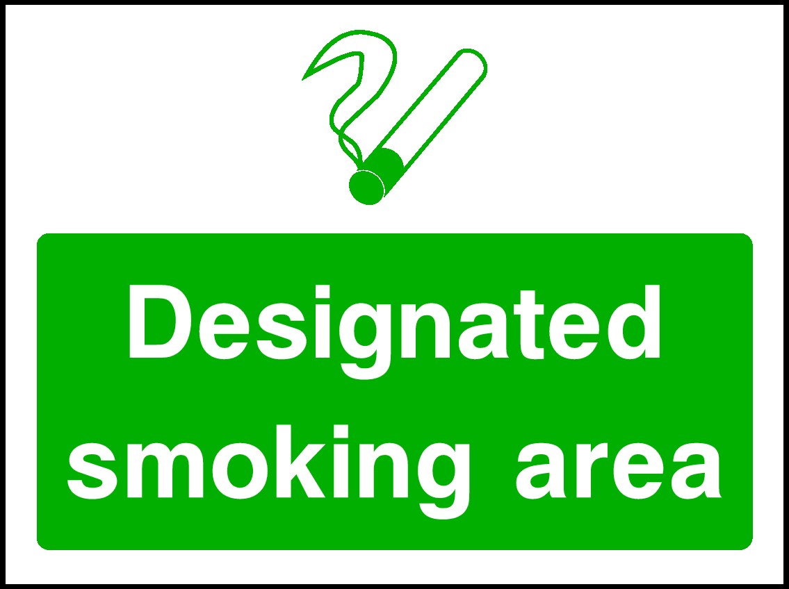 Designated Smoking Area Signs and Stickers