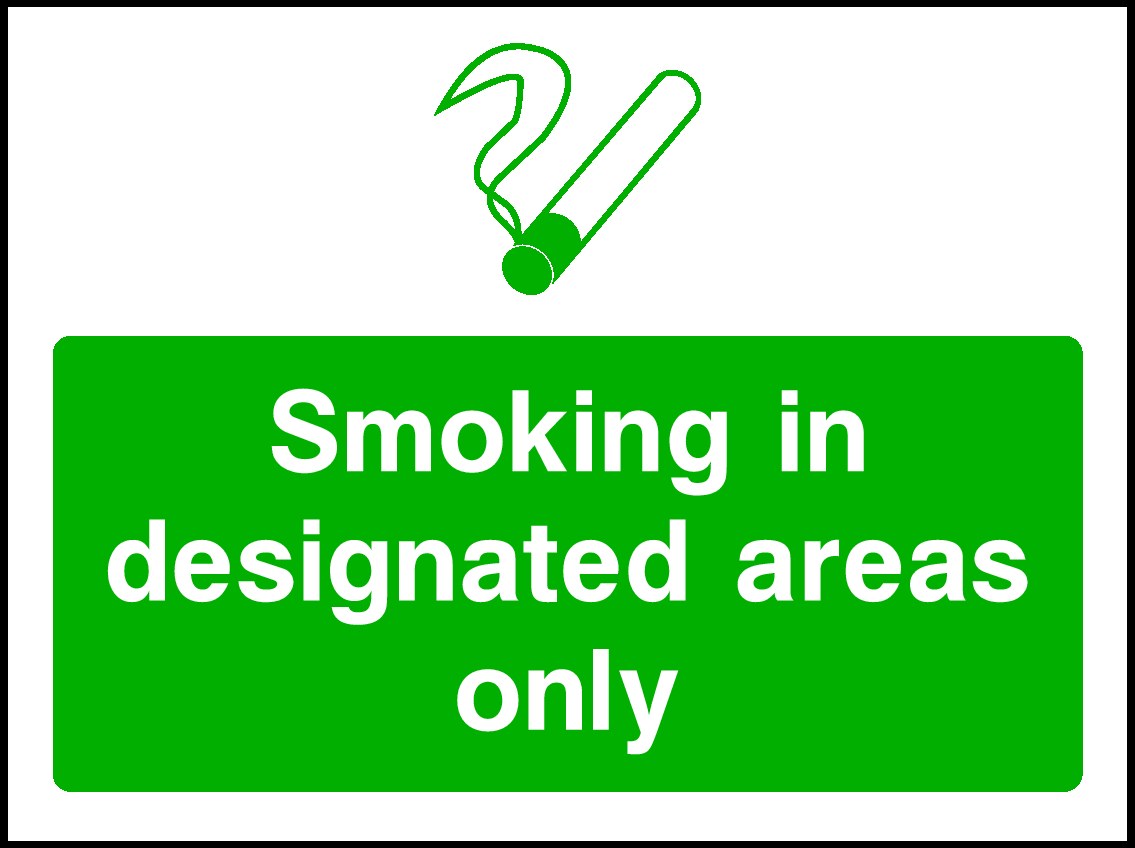 Designated Smoking Area Signs and Stickers