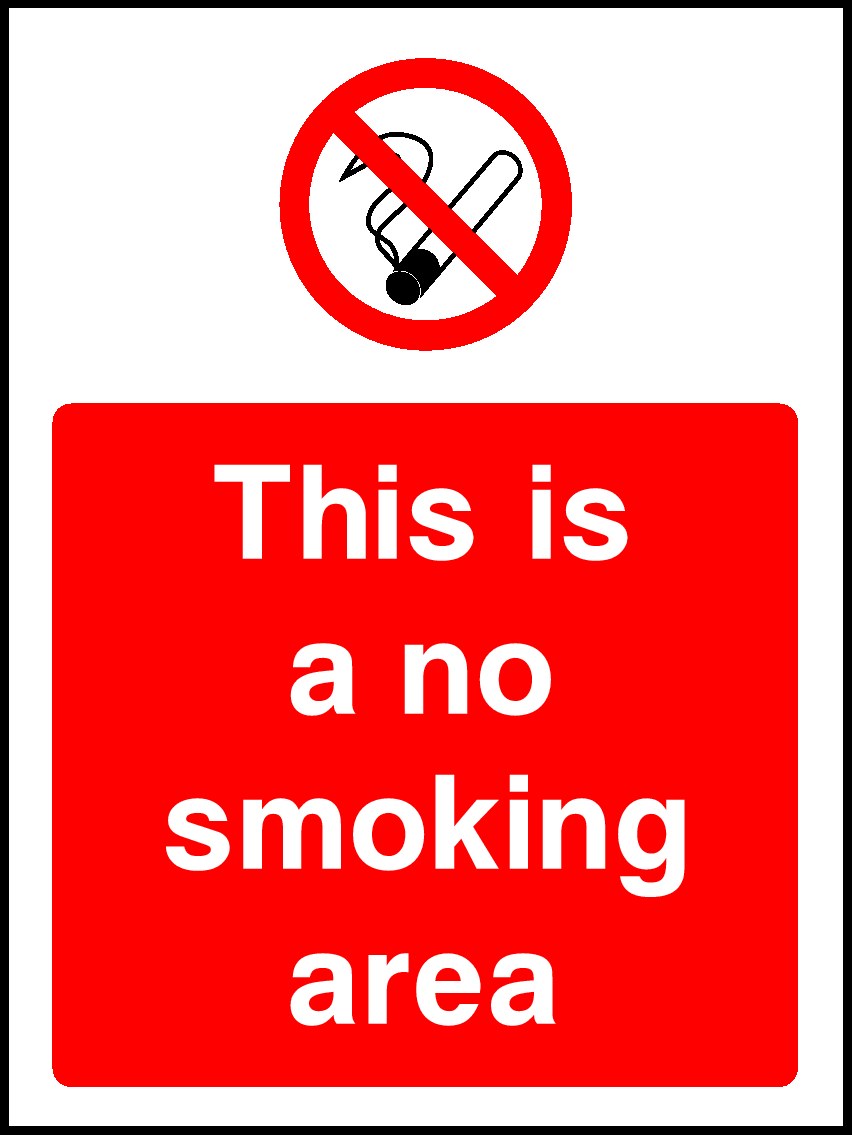 No Smoking Area Signs and Stickers