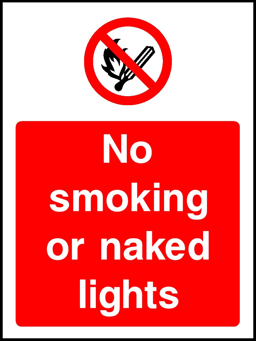 No Naked Lights Signs and Stickers