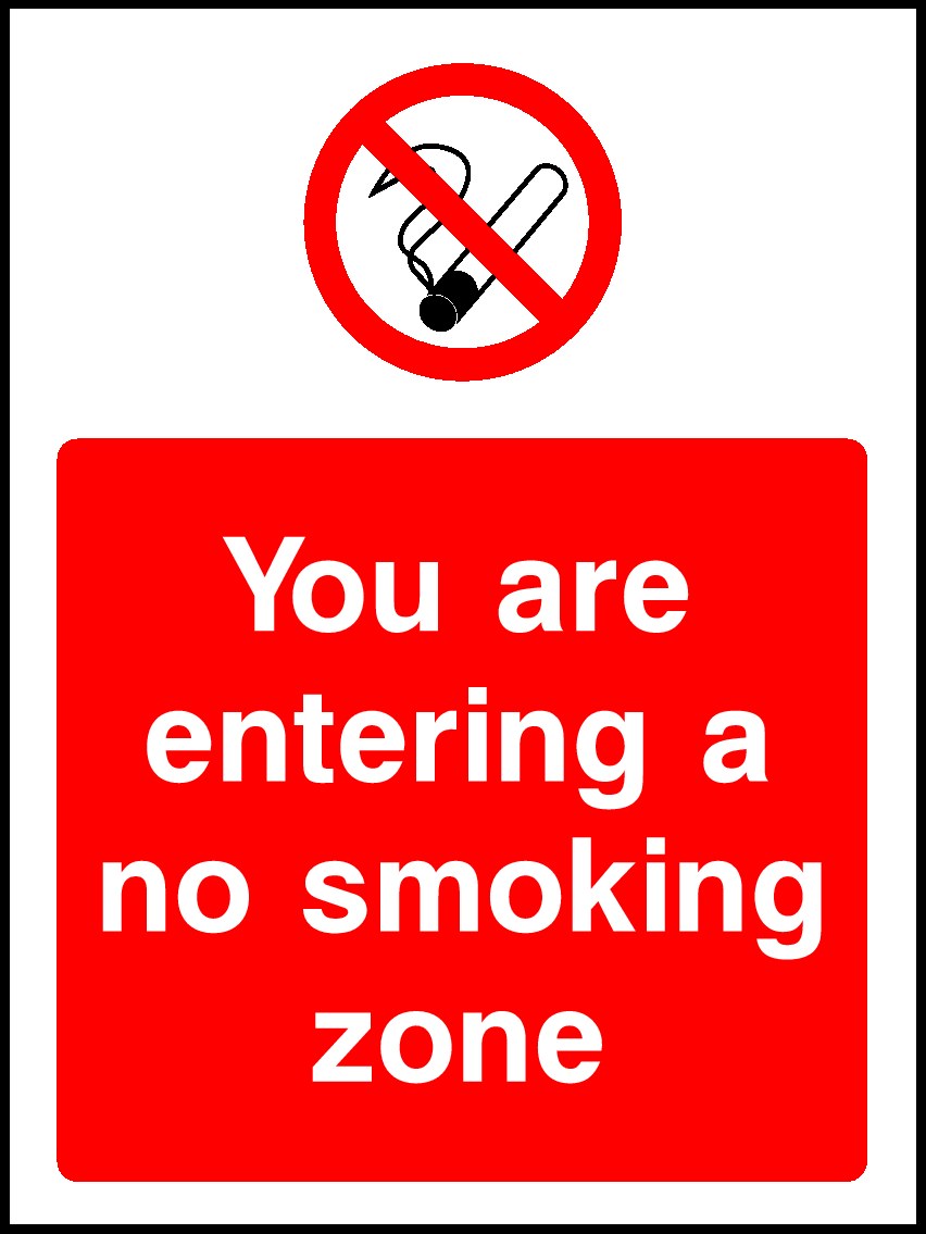 No Smoking Zone Signs and Stickers