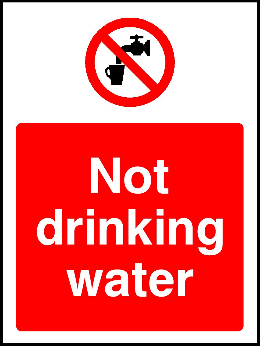 Not Drinking Water Signs and Stickers