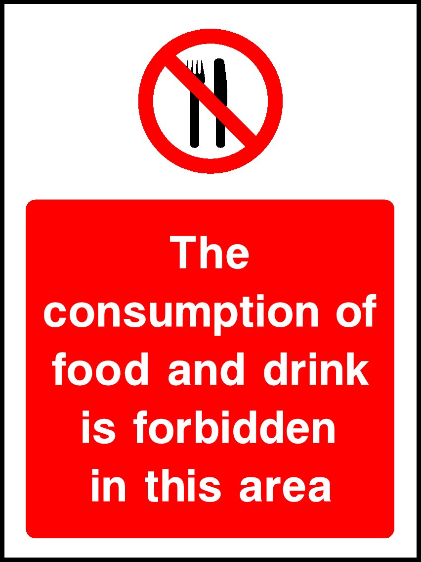 Food And Drink Is Forbidden Signs and Stickers
