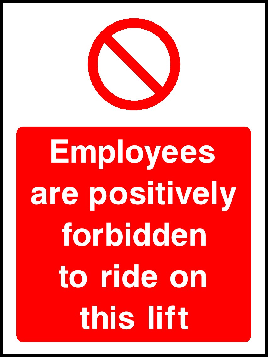 Do Not Ride On This Lift Signs and Stickers