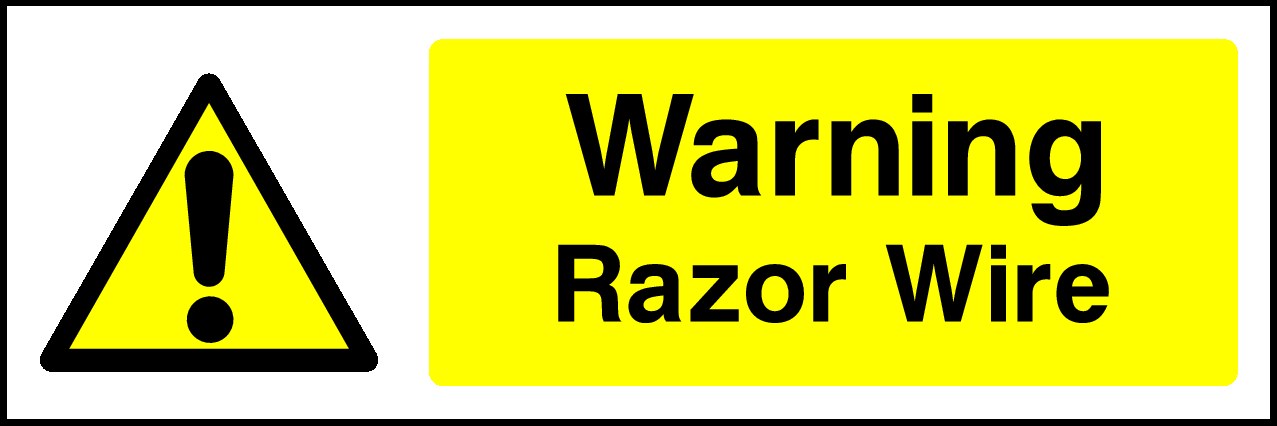 Razor Wire Signs and Stickers