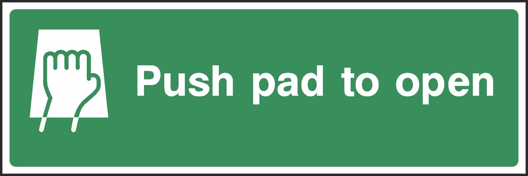 Push Pad To Open Signs and Stickers