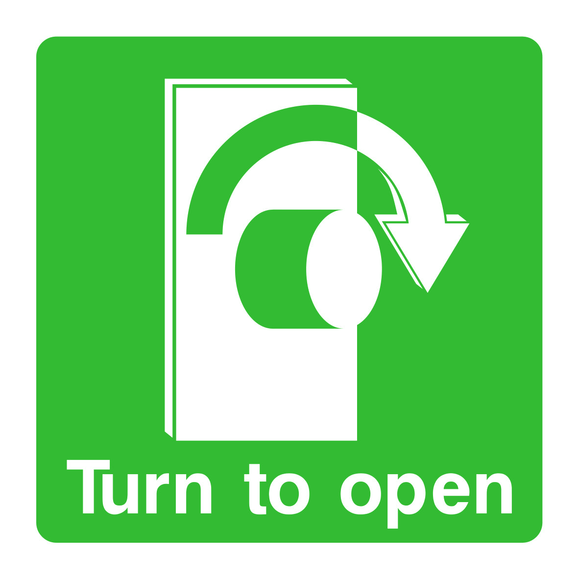 Turn To Open Signs and Stickers