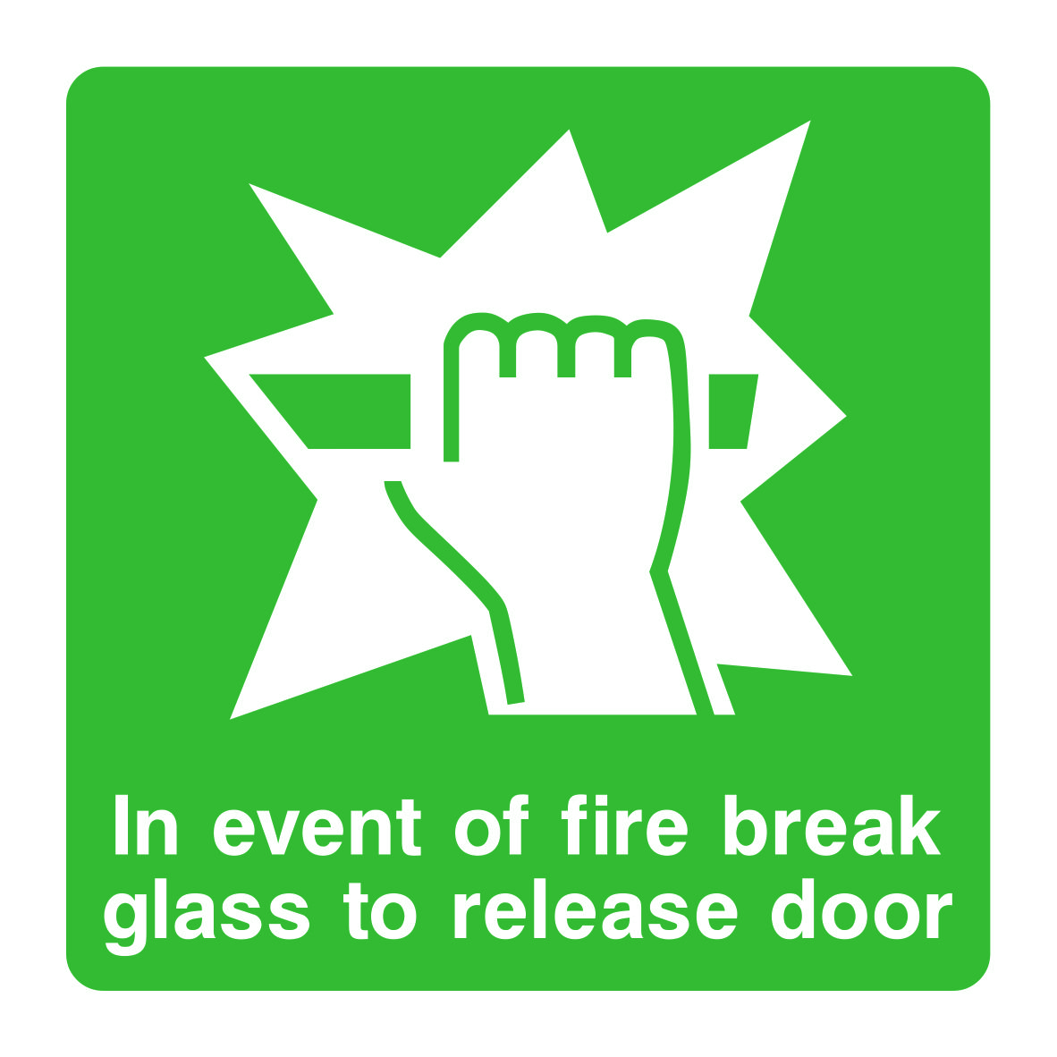 Event Of Fire Break Glass Signs and Stickers
