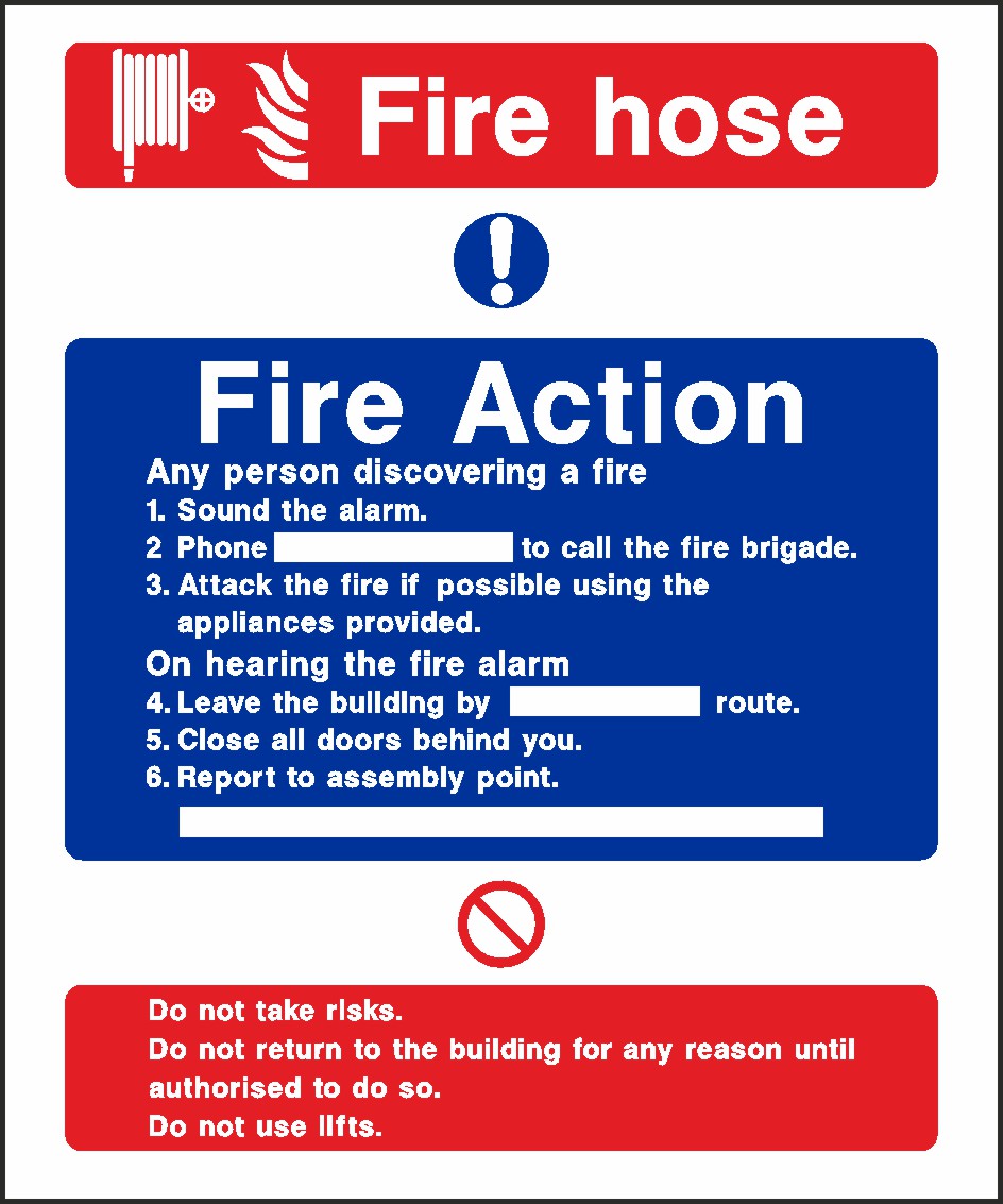 Fire Action Plan Signs and Stickers