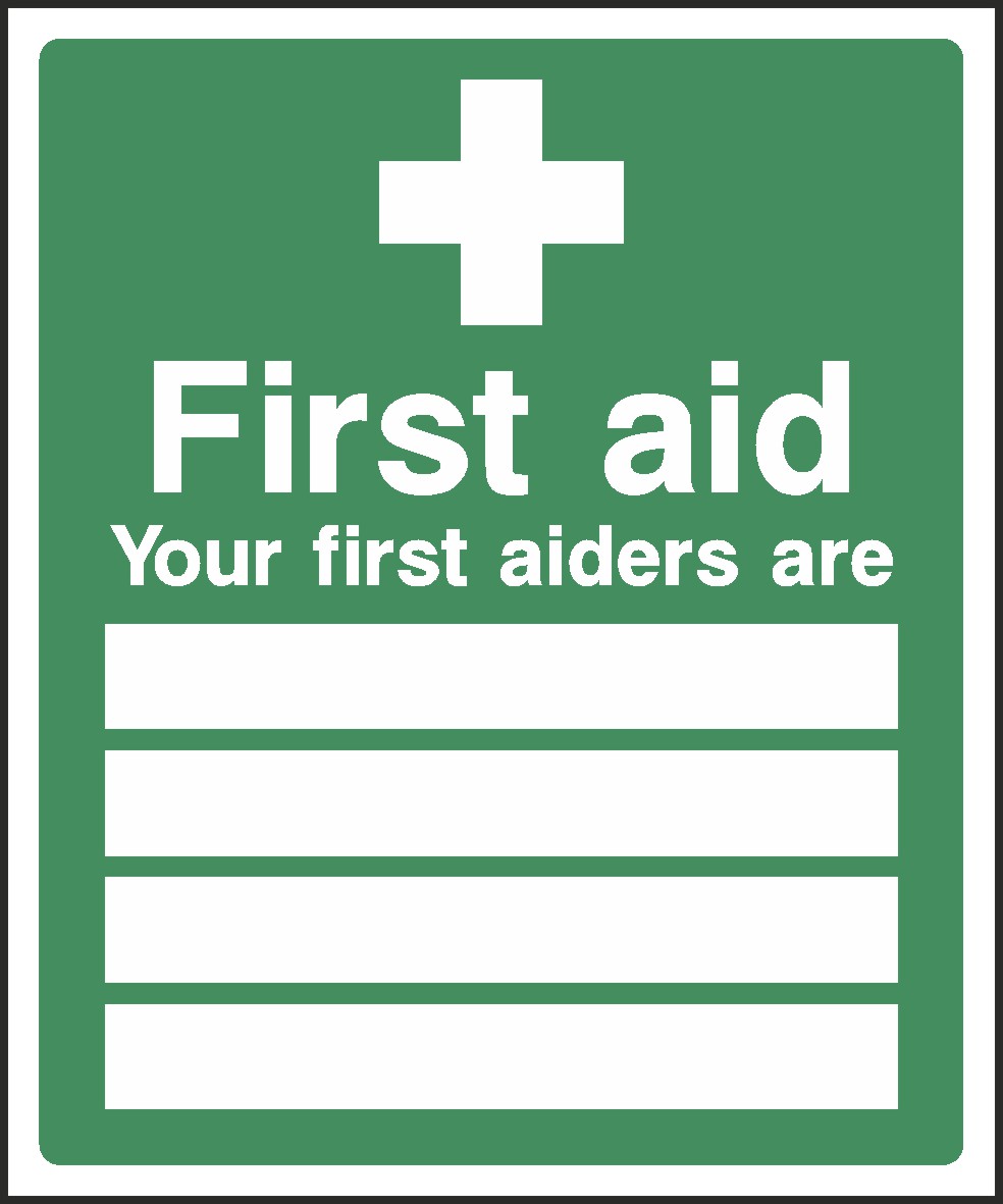 First Aid Are Signs and Stickers