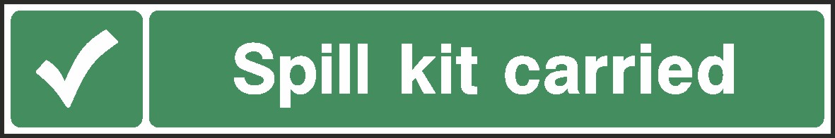 Spill Kit Carried Signs and Stickers