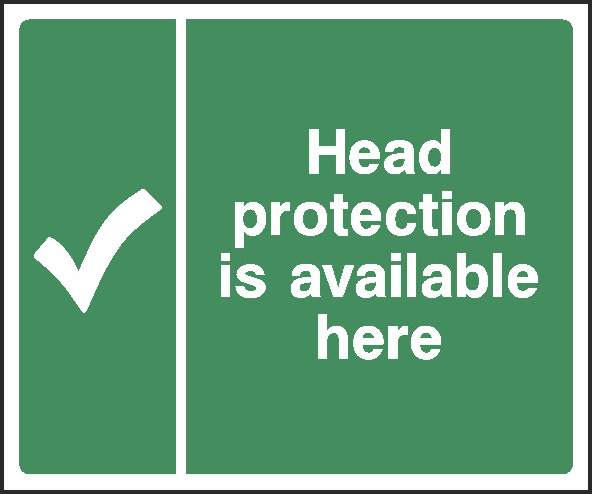 Head Protection Available Signs and Stickers