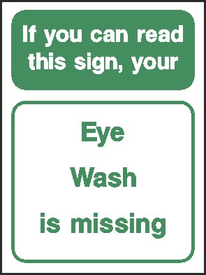 Eye Wash Missing Signs and Stickers