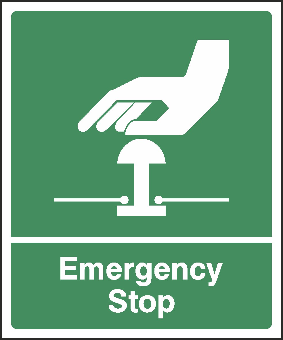Emergency Stop Signs and Stickers