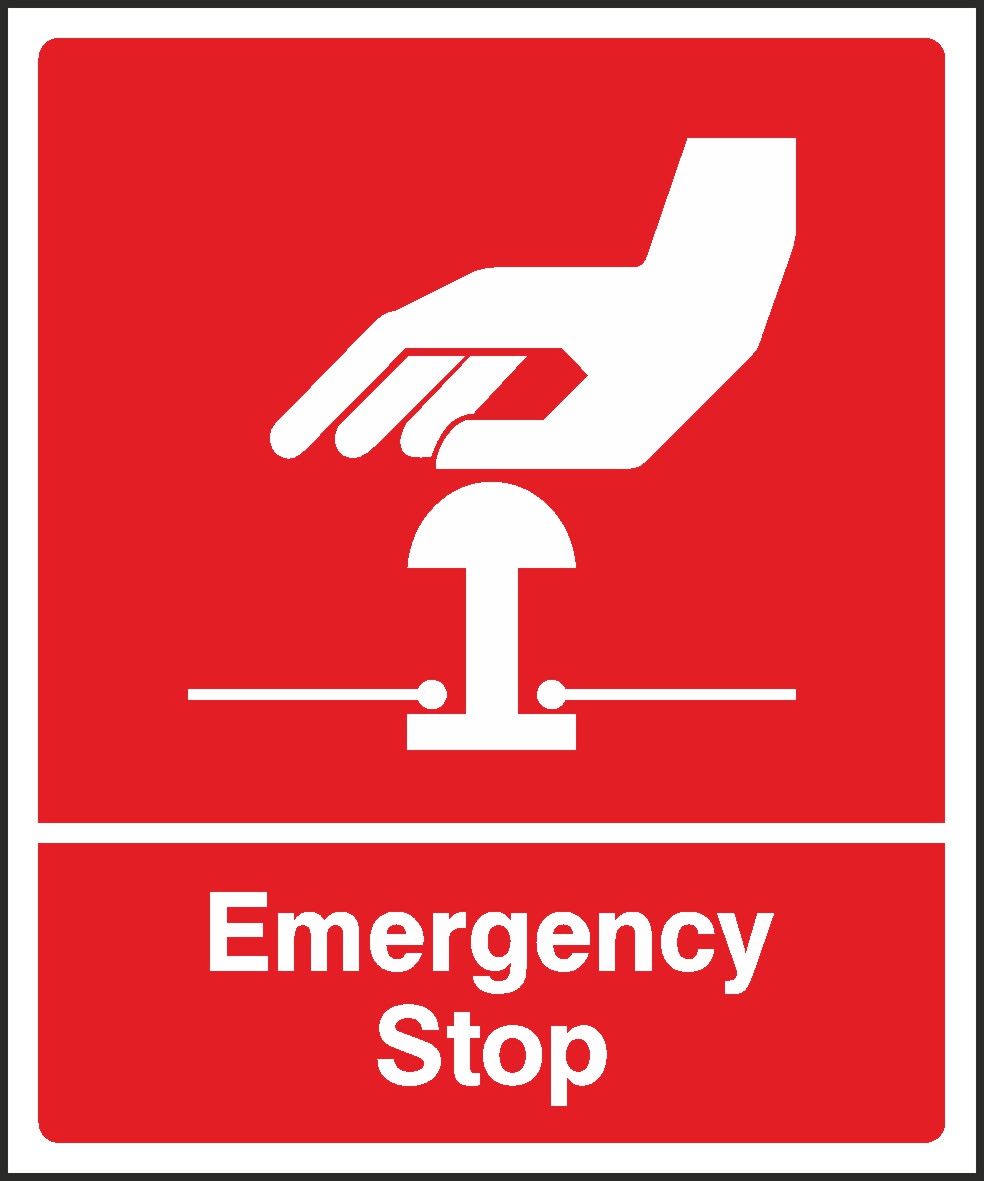Emergency Stop Signs and Stickers