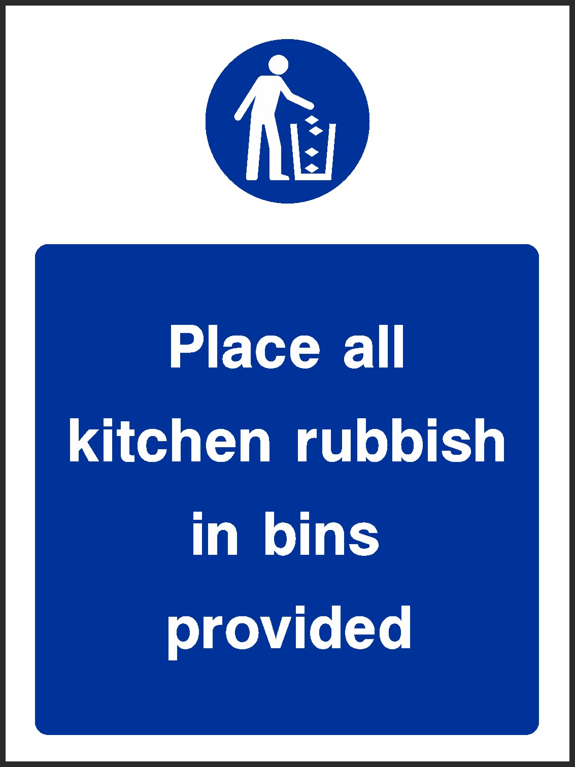 Rubbish In Bins Signs and Stickers
