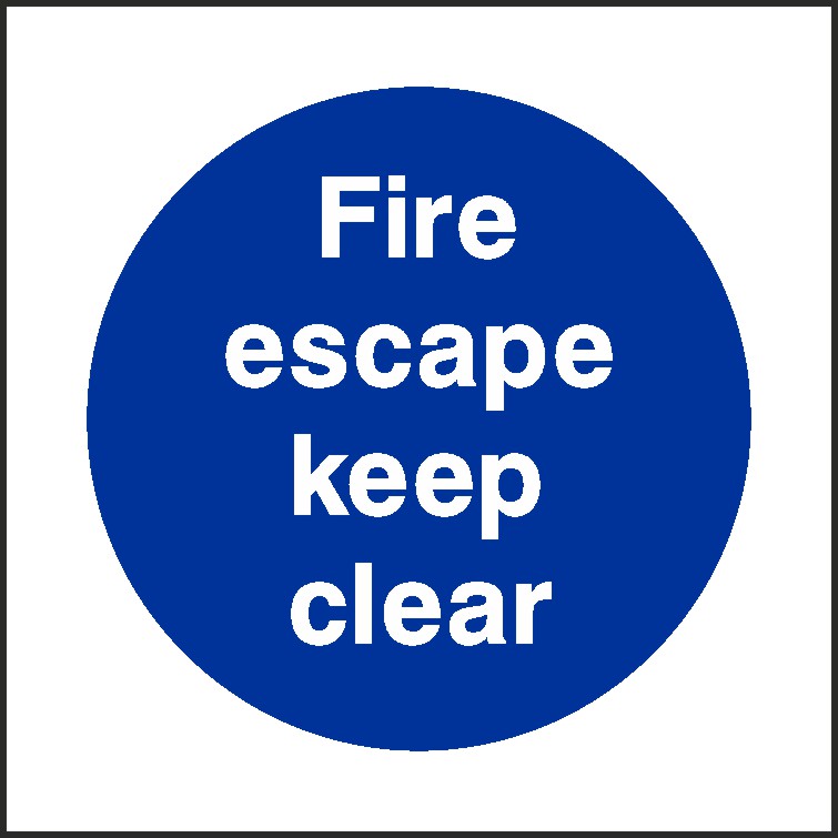 Fire Escape Keep Clear Signs and Stickers