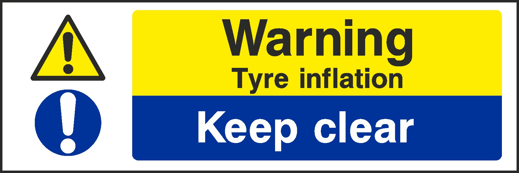 Tyre Inflation Keep Clear Signs and Stickers