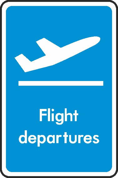 Flight Departures Signs and Stickers
