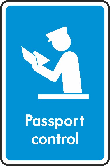 Passport Control Signs and Stickers