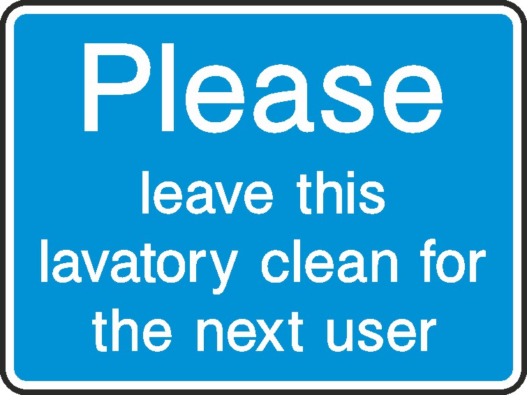 Leave Lavatory Clean Signs and Stickers