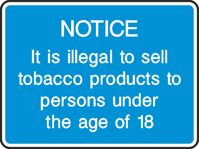 To Persons Under 18 Years Of Age Signs and Stickers