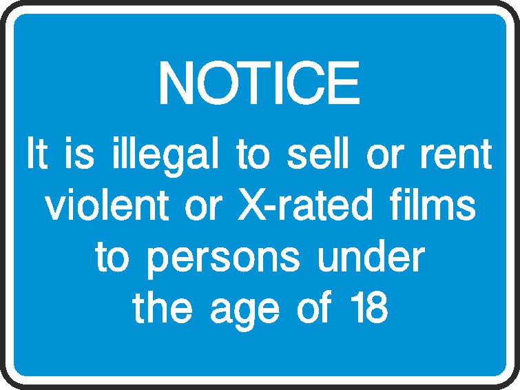 To Persons Under 18 Years Of Age Signs and Stickers