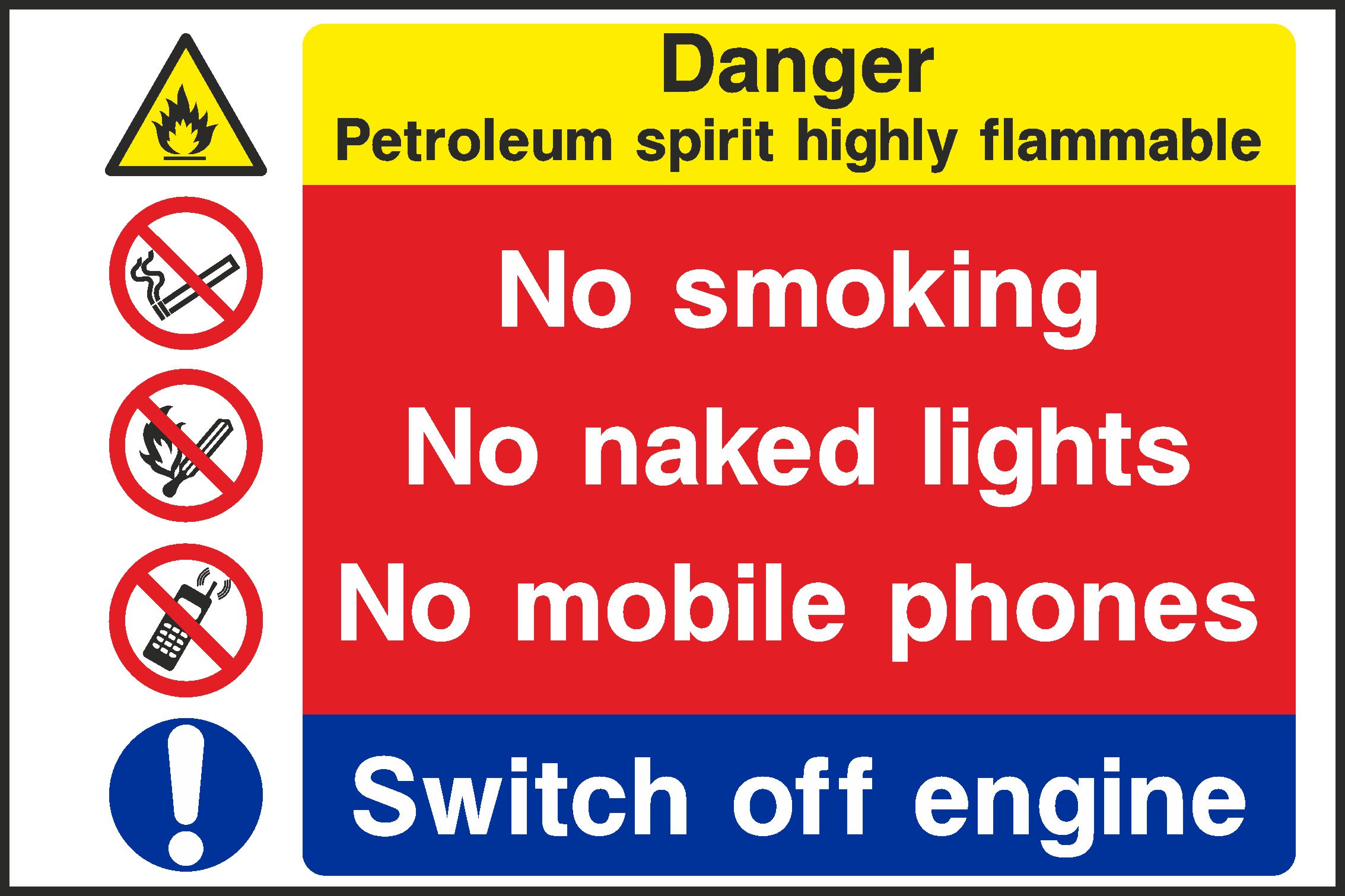 Danger Petroleum Spirit Signs and Stickers