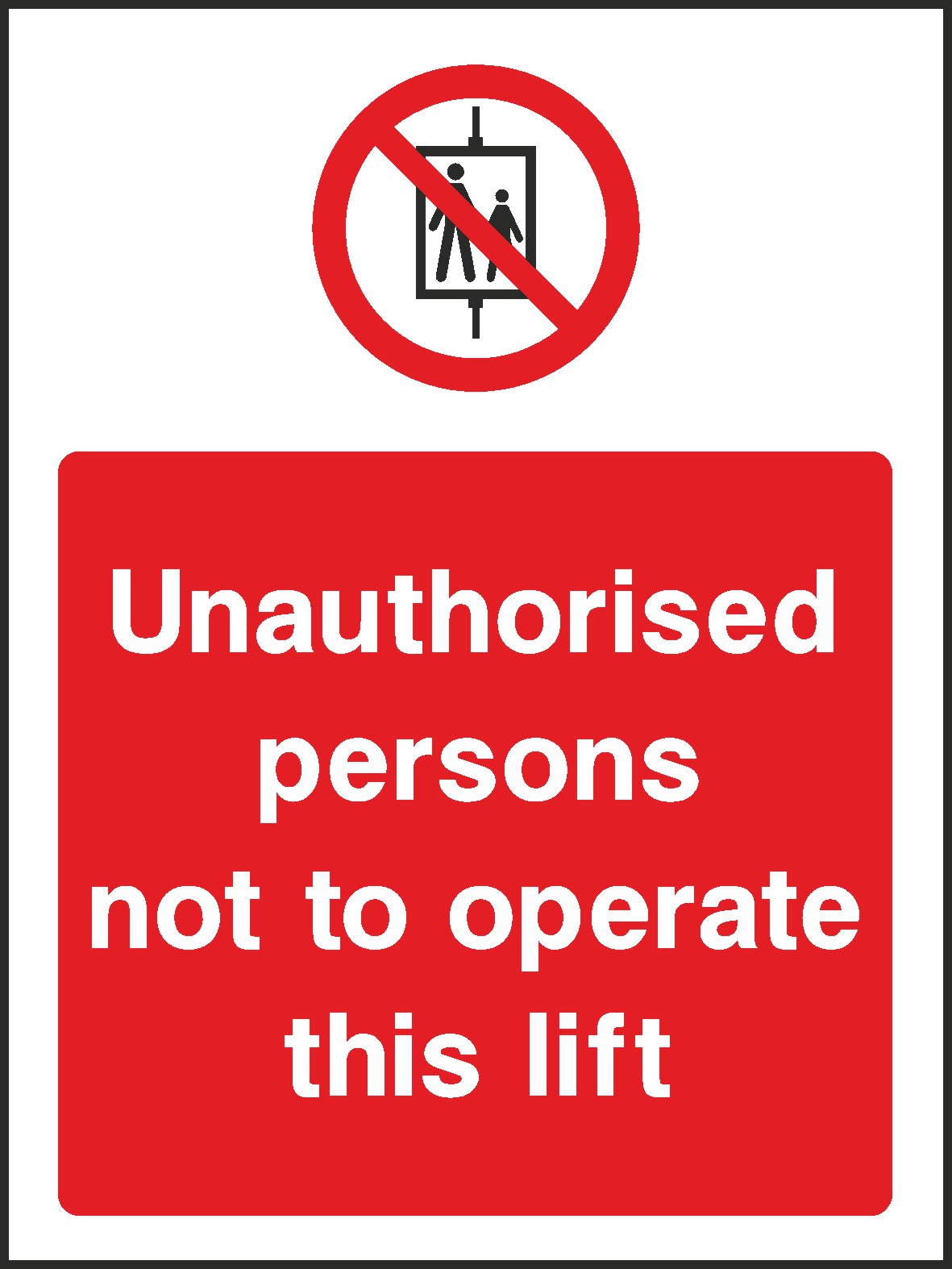 Operate Lift Signs and Stickers
