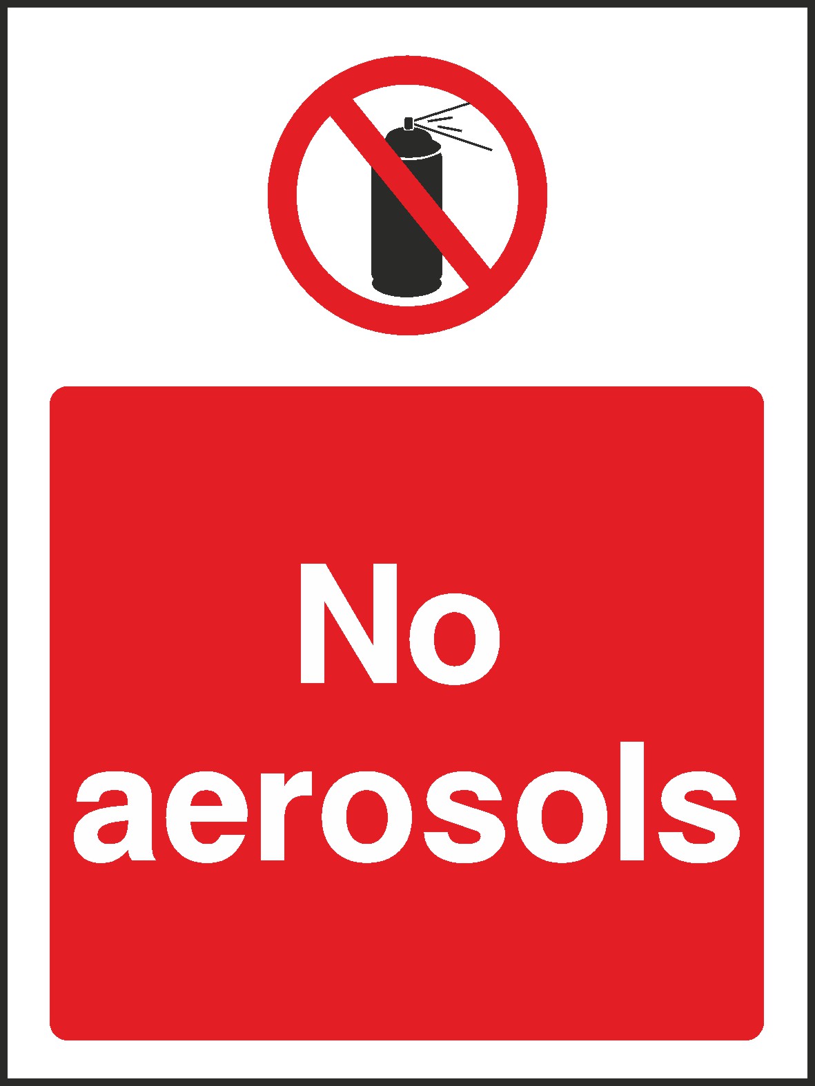 No Aerosols Signs and Stickers