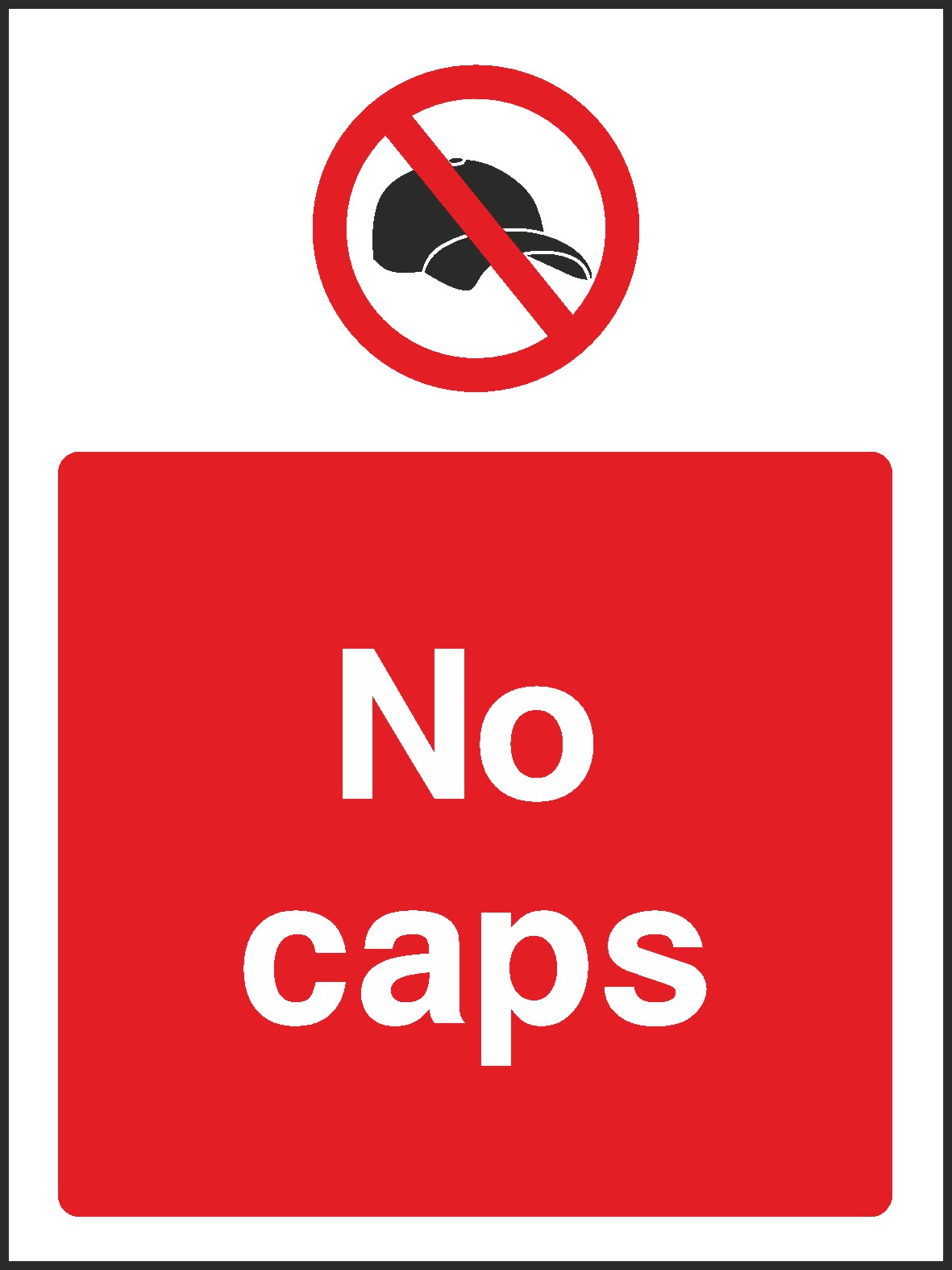 No Caps Signs and Stickers