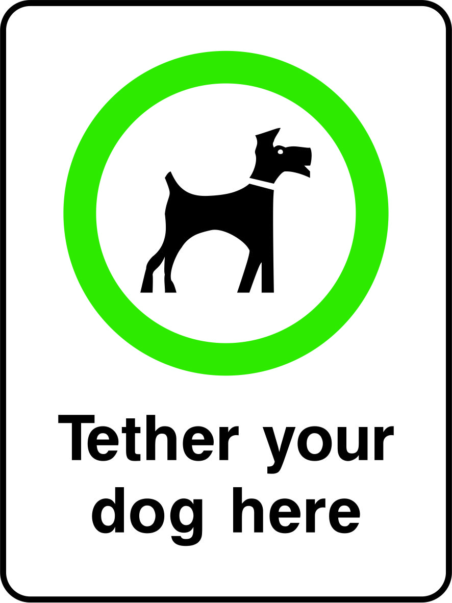 Tie Dogs Here Signs and Stickers