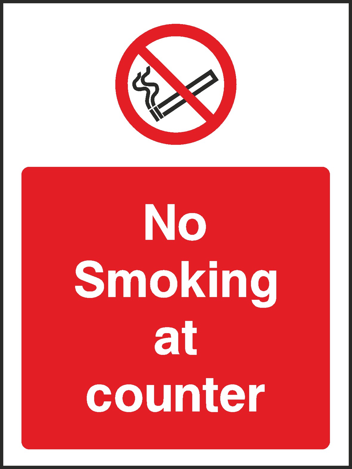 No Smoking Public At Counter Signs and Stickers