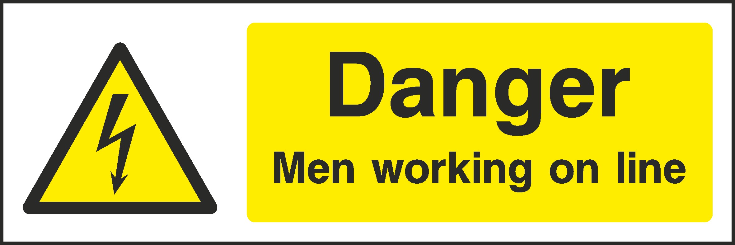 Men Working On Line Signs and Stickers