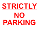 metal alloy sign red on white no parking 400mm x 300mm